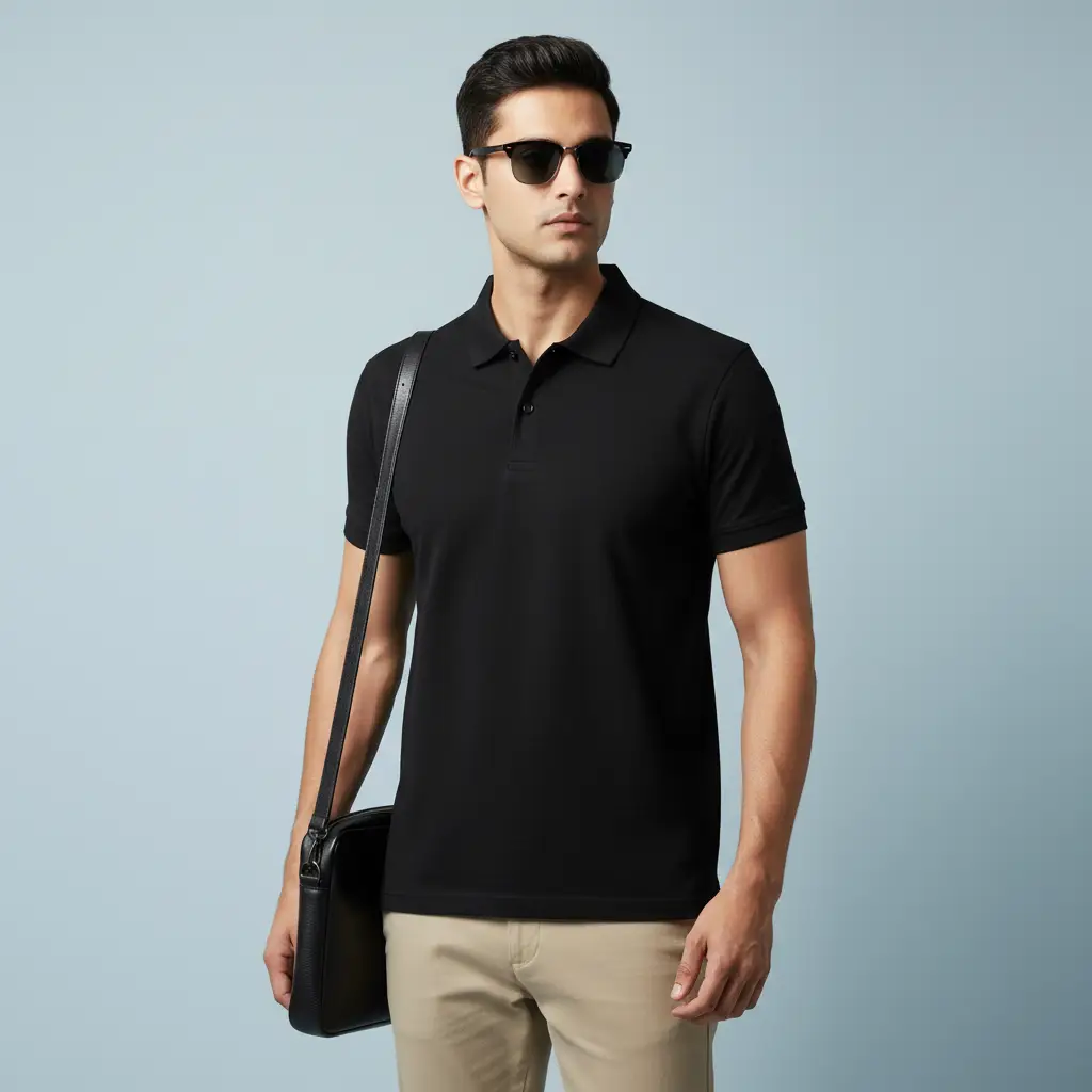 Polo T-shirt for Men Black - Image 2