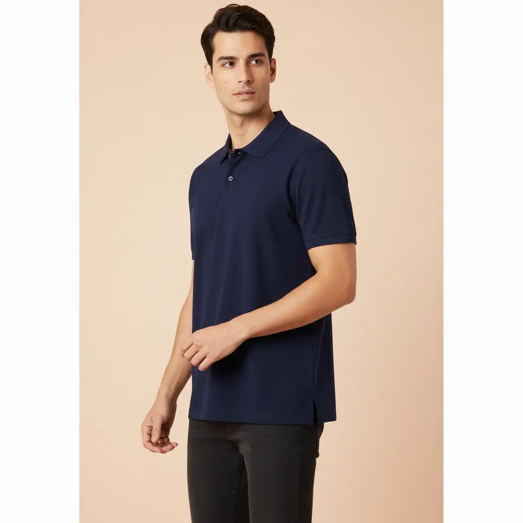 Polo T-shirt for Men Navy Blue - Image 3