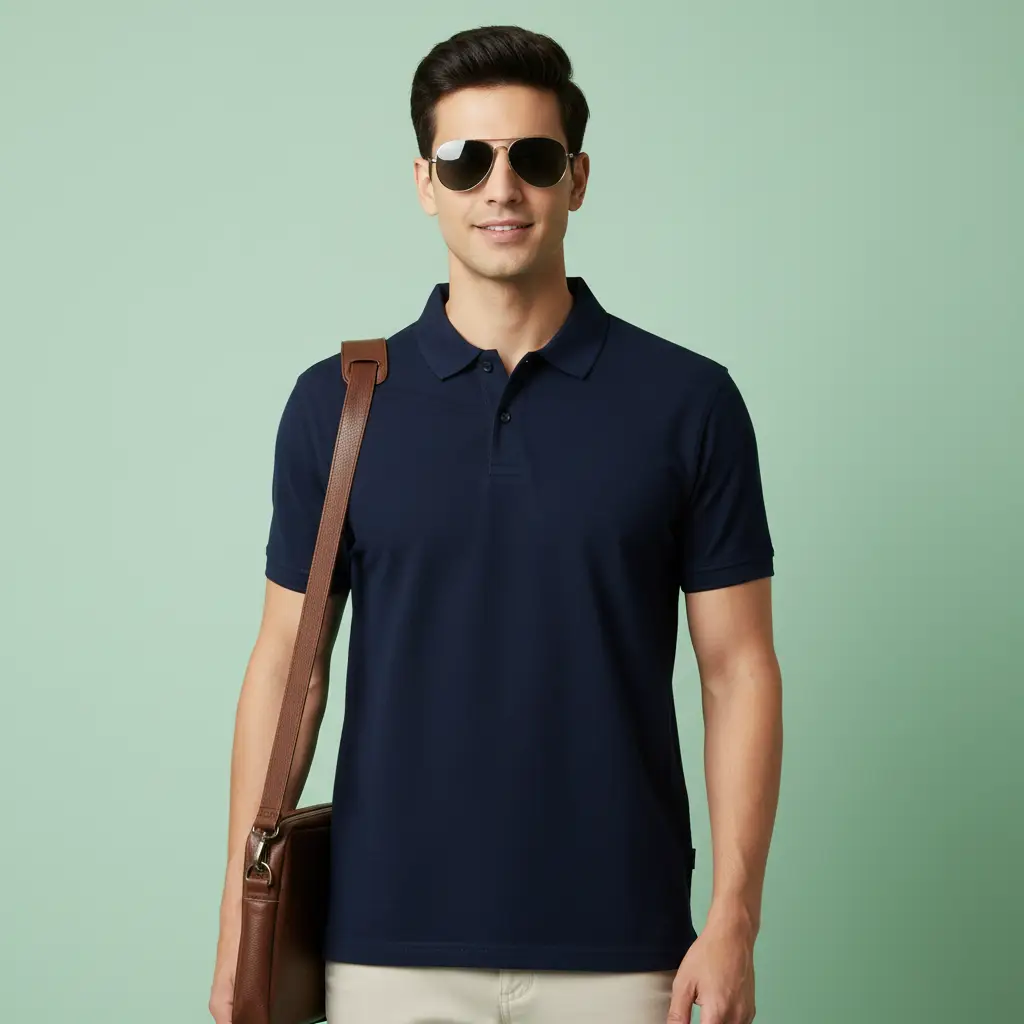Polo T-shirt for Men Navy Blue - Image 4