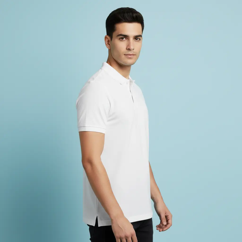 Polo T-shirt for Men White - Image 4