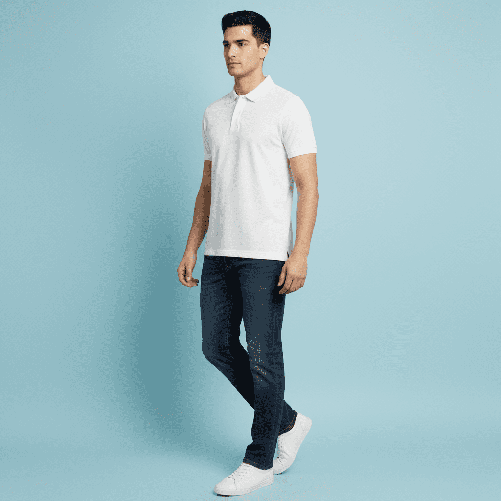 Polo T-shirt for Men White - Image 2